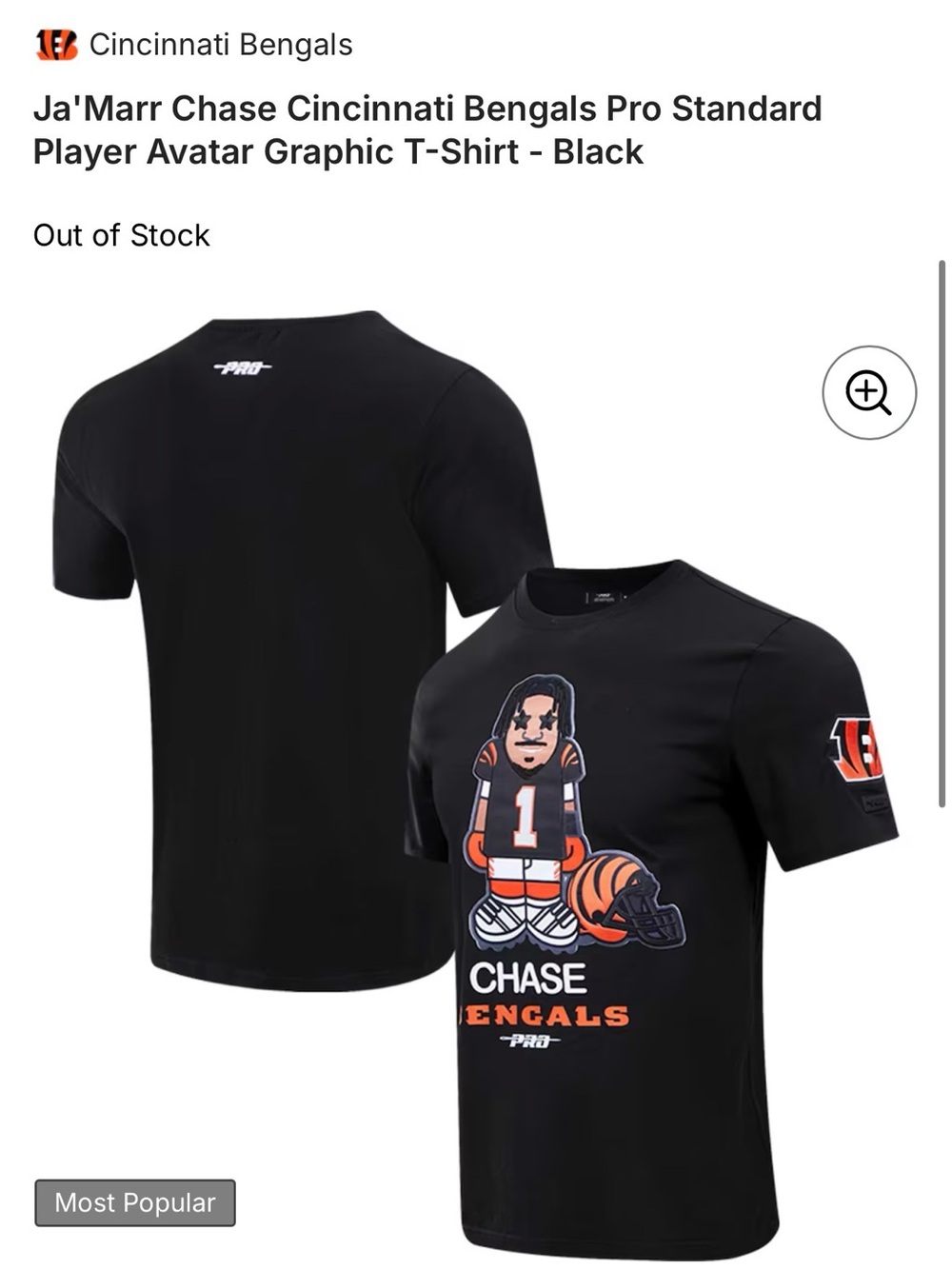 Pro Standard Player Avatar Graphic T-Shirt - Black